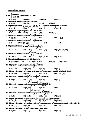 Toán 10 - Ôn tập bất phương trình